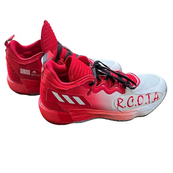 Adidas Dame 7 EXTPLY R.C.O.T.A H68986 Men’s Size 13.5 Basketball Red White Shoes - Picture 1 of 11